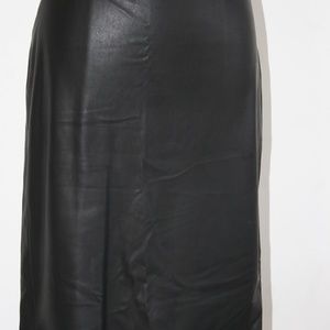 ZARA BASIC PENCIL SKIRT IN FAUX LEATHER BLACK XL